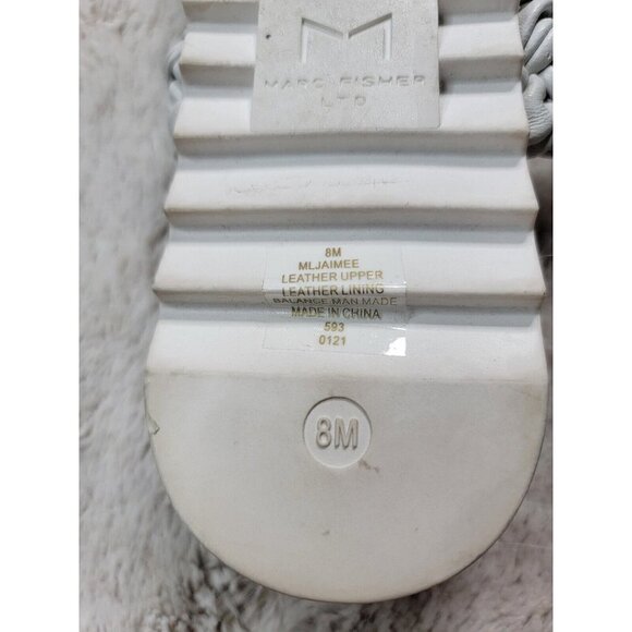 Marc Fisher Jaimee Leather Upper White Espadrille Slip On Sandals Size 8M - Picture 6 of 8